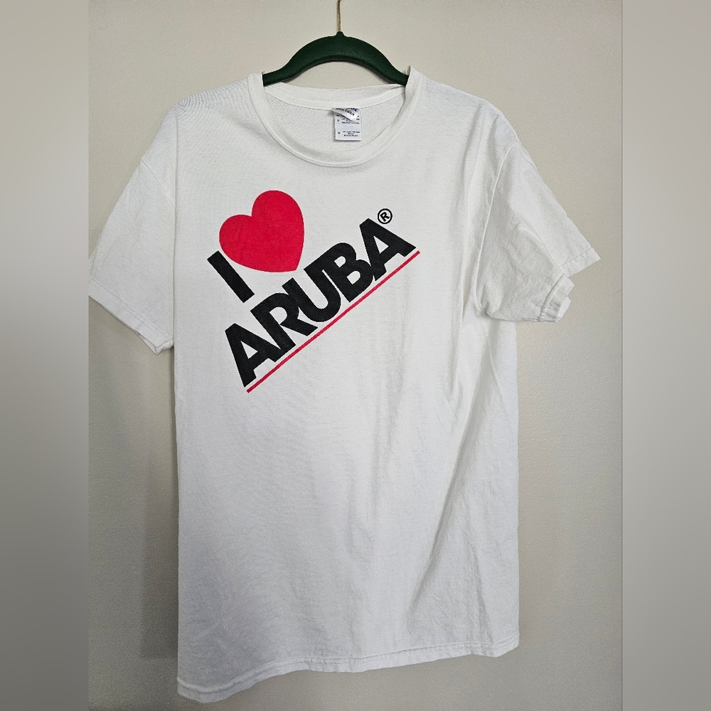 I Love Aruba White T-Shirt Gildan